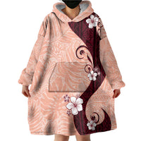 Polynesia Hibiscus Wearable Blanket Hoodie Rose Bud Curve Motif LT05 - Polynesian Pride