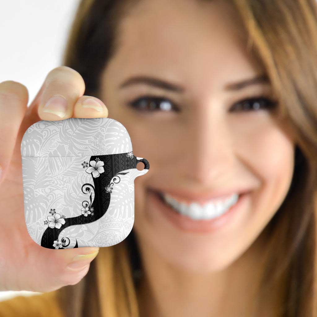 Polynesia Hibiscus AirPods Case White Curve Motif LT05 White - Polynesian Pride
