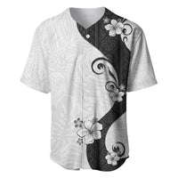 Polynesia Hibiscus Baseball Jersey White Curve Motif - Polynesian Pride