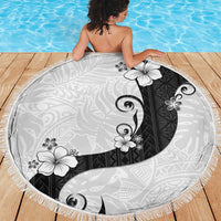 Polynesia Hibiscus Beach Blanket White Curve Motif LT05 - Polynesian Pride