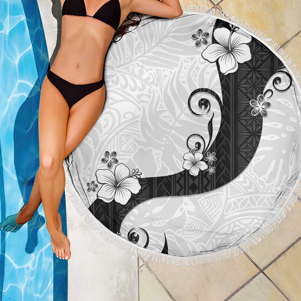 Polynesia Hibiscus Beach Blanket White Curve Motif LT05 - Polynesian Pride