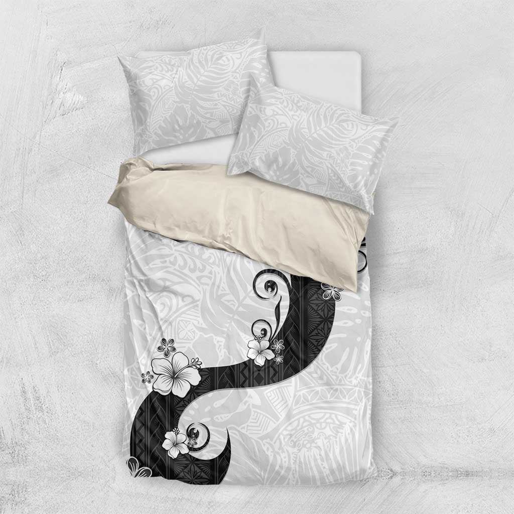 Polynesia Hibiscus Bedding Set White Curve Motif - Polynesian Pride