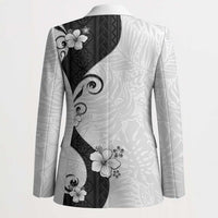Polynesia Hibiscus Blazer White Curve Motif - Polynesian Pride