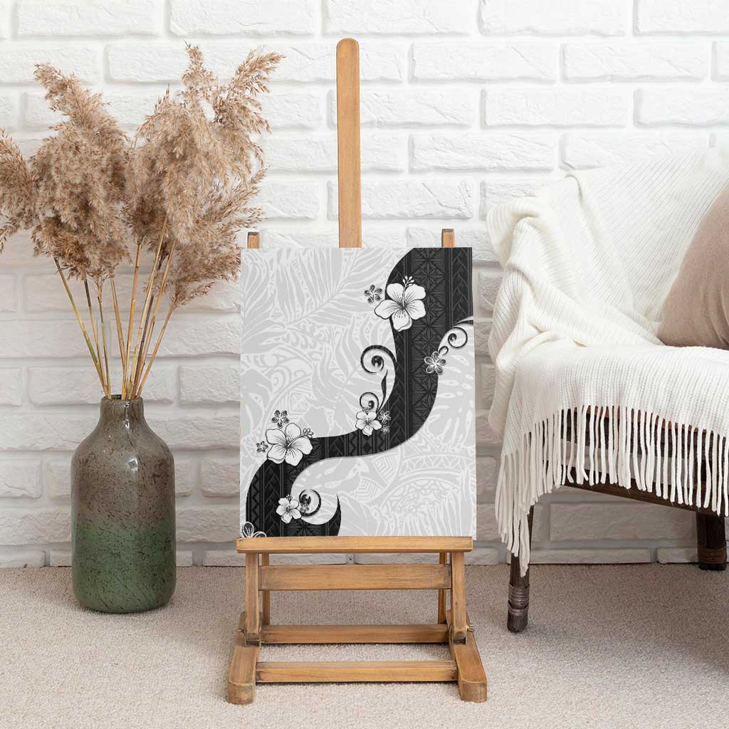 Polynesia Hibiscus Canvas Wall Art White Curve Motif LT05 - Polynesian Pride