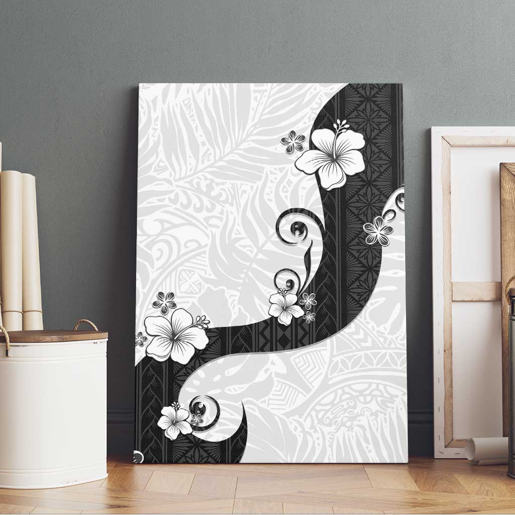 Polynesia Hibiscus Canvas Wall Art White Curve Motif LT05 - Polynesian Pride