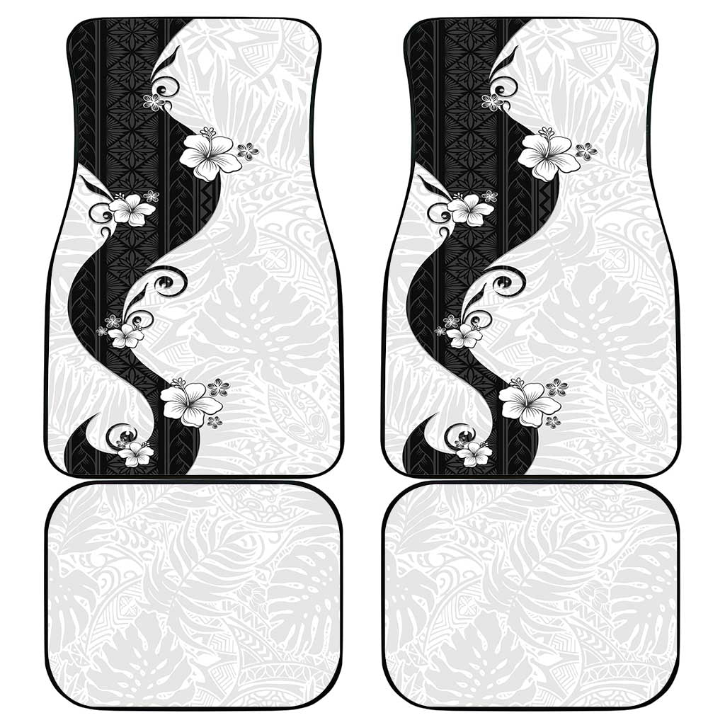 Polynesia Hibiscus Car Mats White Curve Motif LT05 - Polynesian Pride
