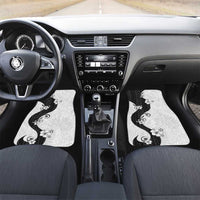 Polynesia Hibiscus Car Mats White Curve Motif LT05 Set 2pcs - Front White - Polynesian Pride
