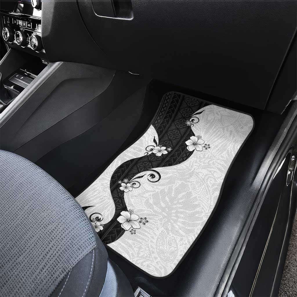 Polynesia Hibiscus Car Mats White Curve Motif LT05 - Polynesian Pride