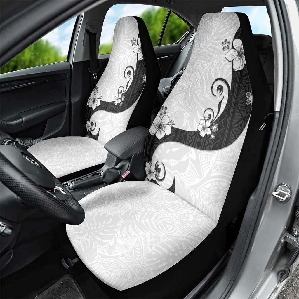 Polynesia Hibiscus Car Seat Cover White Curve Motif - Polynesian Pride