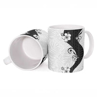 Polynesia Hibiscus Ceramic Mug White Curve Motif LT05 - Polynesian Pride