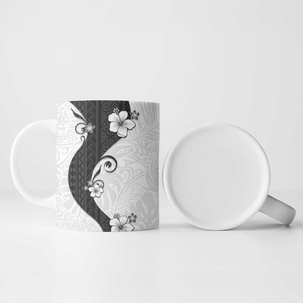 Polynesia Hibiscus Ceramic Mug White Curve Motif LT05 - Polynesian Pride