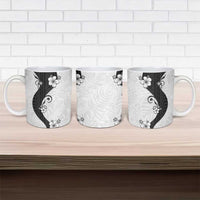 Polynesia Hibiscus Ceramic Mug White Curve Motif LT05 - Polynesian Pride