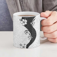 Polynesia Hibiscus Ceramic Mug White Curve Motif LT05 - Polynesian Pride