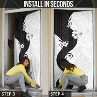 Polynesia Hibiscus Door Cover White Curve Motif - Polynesian Pride