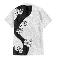 Polynesia Hibiscus Family Matching Mermaid Dress and Hawaiian Shirt White Curve Motif - Polynesian Pride
