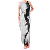 Polynesia Hibiscus Family Matching Tank Maxi Dress and Hawaiian Shirt White Curve Motif - Polynesian Pride