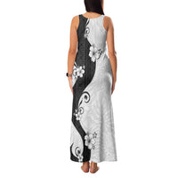 Polynesia Hibiscus Family Matching Tank Maxi Dress and Hawaiian Shirt White Curve Motif - Polynesian Pride