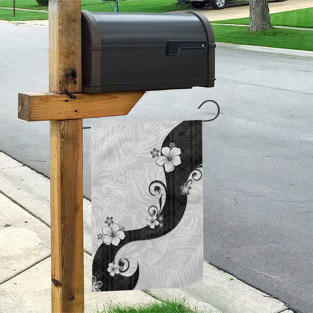 Polynesia Hibiscus Garden Flag White Curve Motif - Polynesian Pride