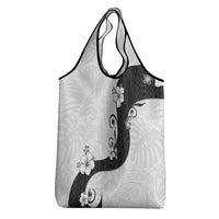 Polynesia Hibiscus Grocery Bag White Curve Motif LT05 - Polynesian Pride
