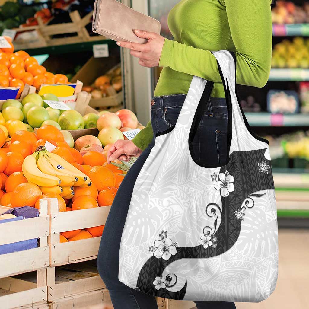 Polynesia Hibiscus Grocery Bag White Curve Motif LT05 - Polynesian Pride