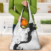 Polynesia Hibiscus Grocery Bag White Curve Motif LT05 - Polynesian Pride