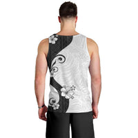 Polynesia Hibiscus Men Tank Top White Curve Motif LT05 - Polynesian Pride
