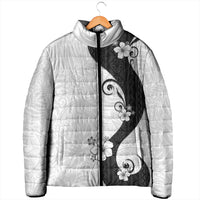 Polynesia Hibiscus Padded Jacket White Curve Motif LT05 - Polynesian Pride