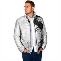 Polynesia Hibiscus Padded Jacket White Curve Motif LT05 - Polynesian Pride
