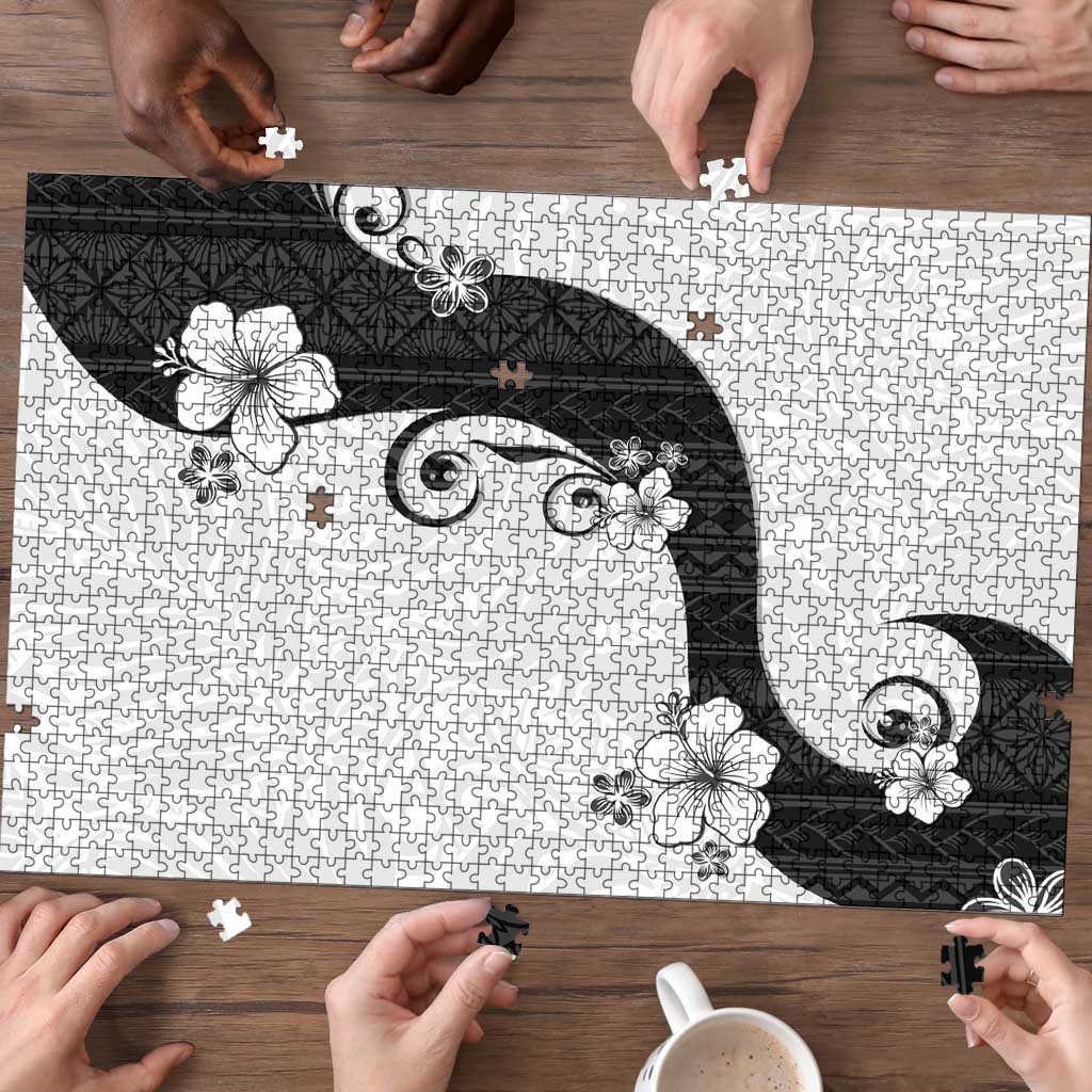 Polynesia Hibiscus Puzzle White Curve Motif LT05 - Polynesian Pride