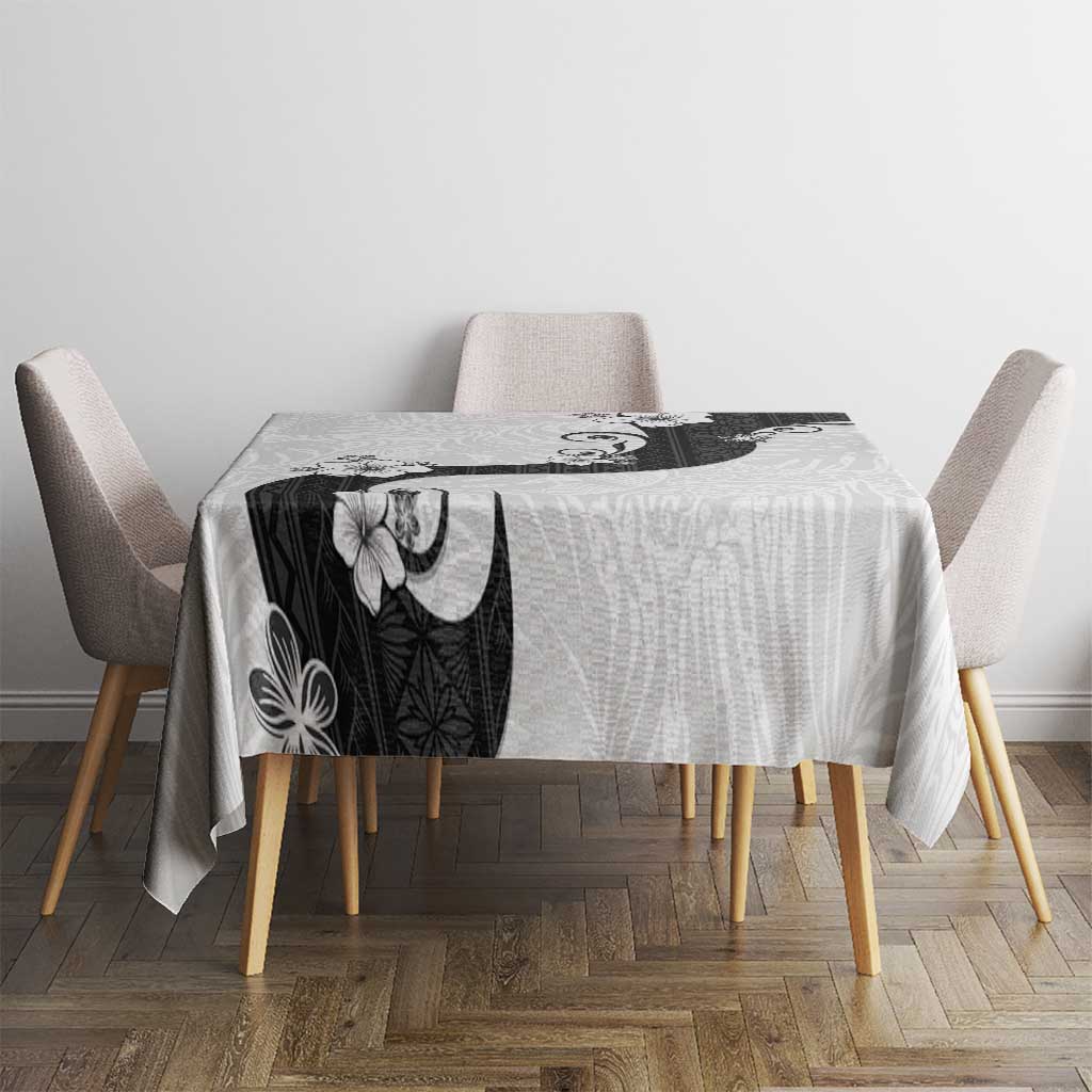 Polynesia Hibiscus Tablecloth White Curve Motif LT05 - Polynesian Pride