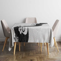 Polynesia Hibiscus Tablecloth White Curve Motif LT05 - Polynesian Pride