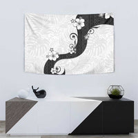 Polynesia Hibiscus Tapestry White Curve Motif - Polynesian Pride
