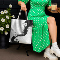 Polynesia Hibiscus Tote Bag White Curve Motif - Polynesian Pride