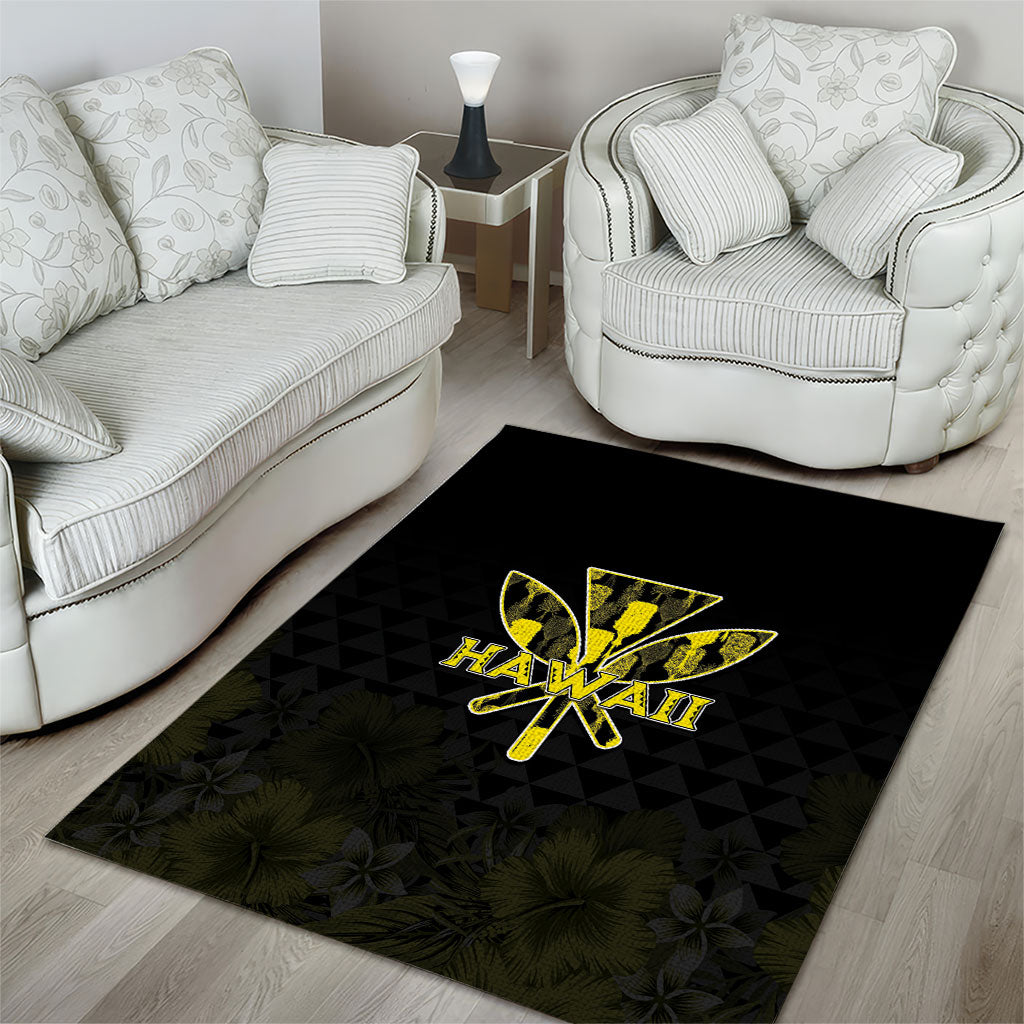 Aloha Hawaii Kahili Area Rug Kanaka Maoli With Kakau Pattern LT05 - Polynesian Pride