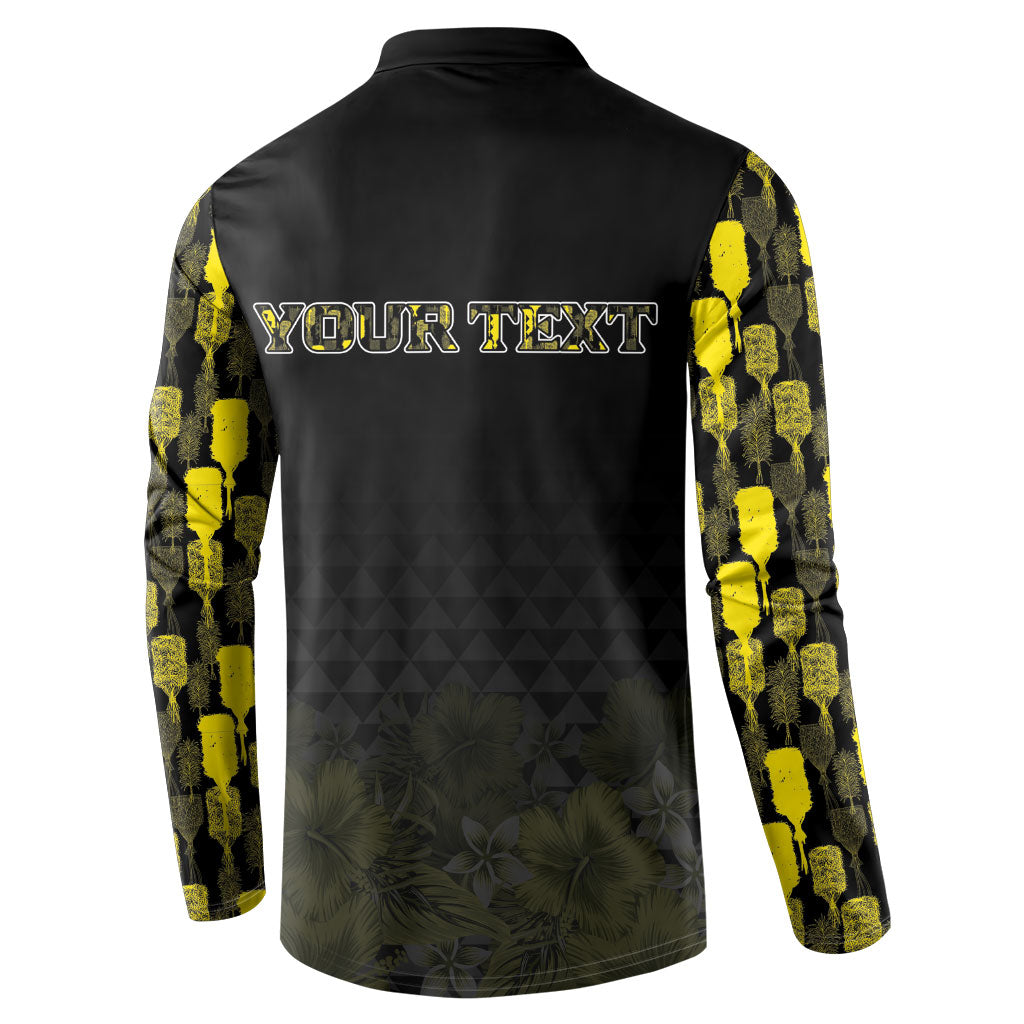 Personalised Aloha Hawaii Kahili Button Sweatshirt Kanaka Maoli With Kakau Pattern LT05 - Polynesian Pride