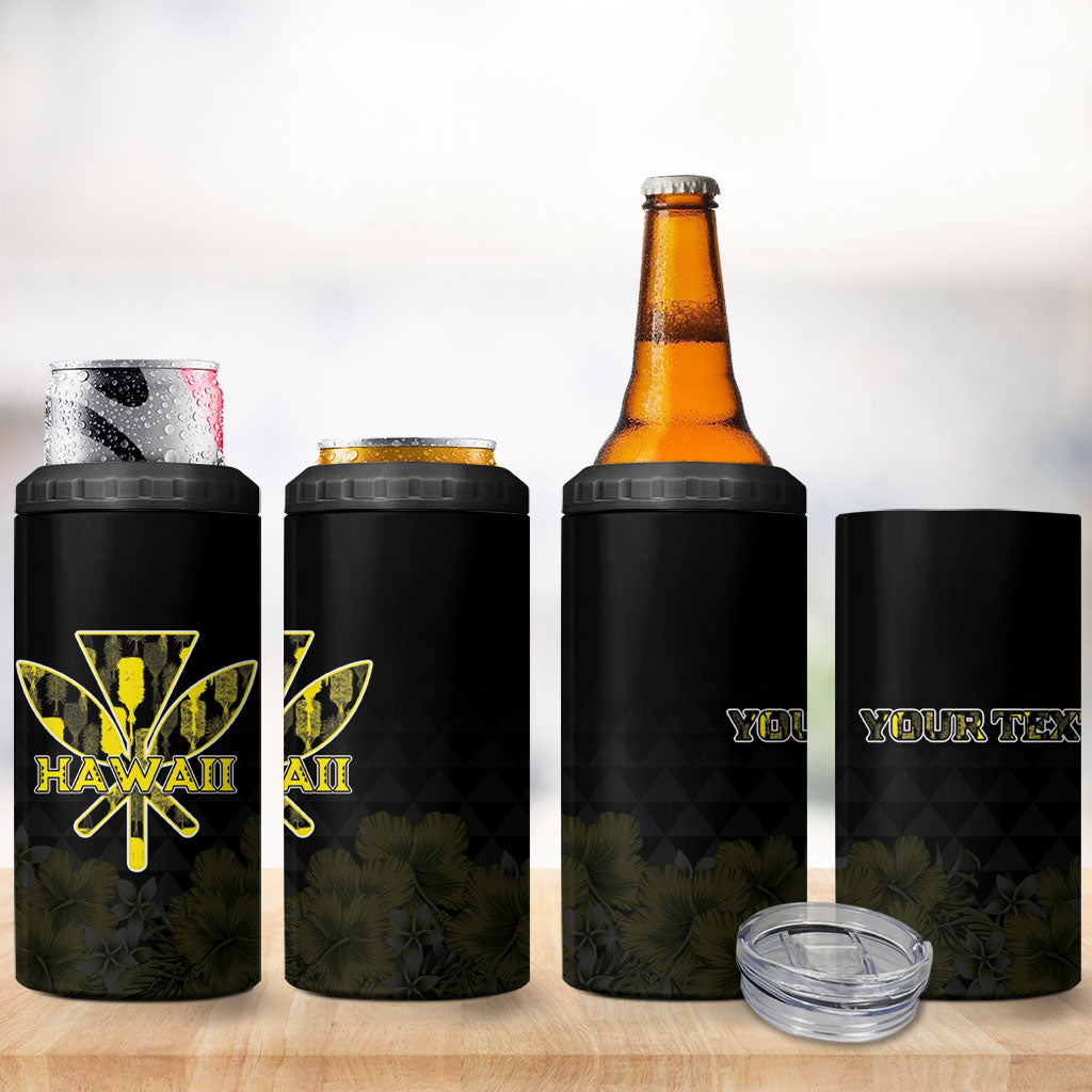 Personalised Aloha Hawaii Kahili 4 in 1 Can Cooler Tumbler Kanaka Maoli With Kakau Pattern LT05 - Polynesian Pride