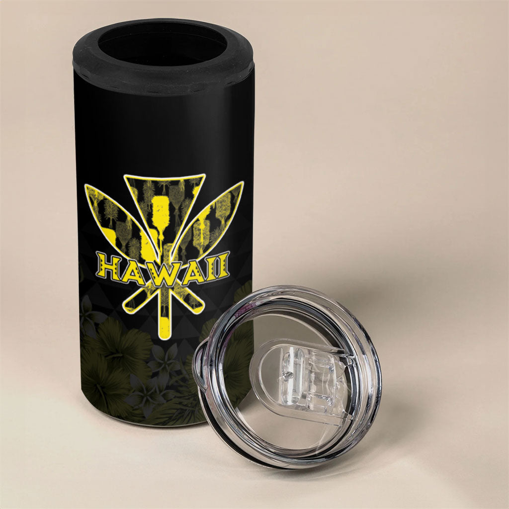 Personalised Aloha Hawaii Kahili 4 in 1 Can Cooler Tumbler Kanaka Maoli With Kakau Pattern LT05 - Polynesian Pride