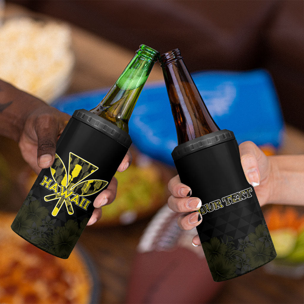 Personalised Aloha Hawaii Kahili 4 in 1 Can Cooler Tumbler Kanaka Maoli With Kakau Pattern LT05 - Polynesian Pride