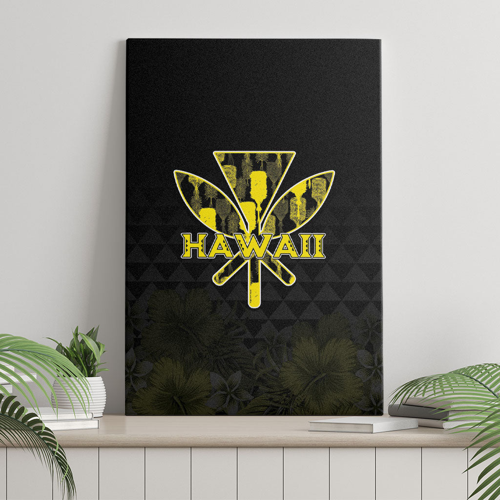 Aloha Hawaii Kahili Canvas Wall Art Kanaka Maoli With Kakau Pattern LT05 - Polynesian Pride