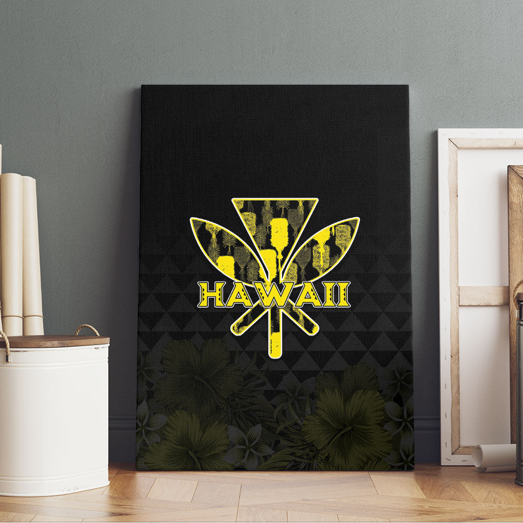 Aloha Hawaii Kahili Canvas Wall Art Kanaka Maoli With Kakau Pattern LT05 - Polynesian Pride