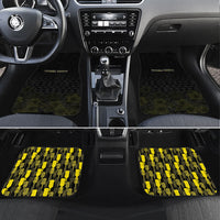 Personalised Aloha Hawaii Kahili Car Mats Kanaka Maoli With Kakau Pattern LT05 Set 4pcs Black - Polynesian Pride