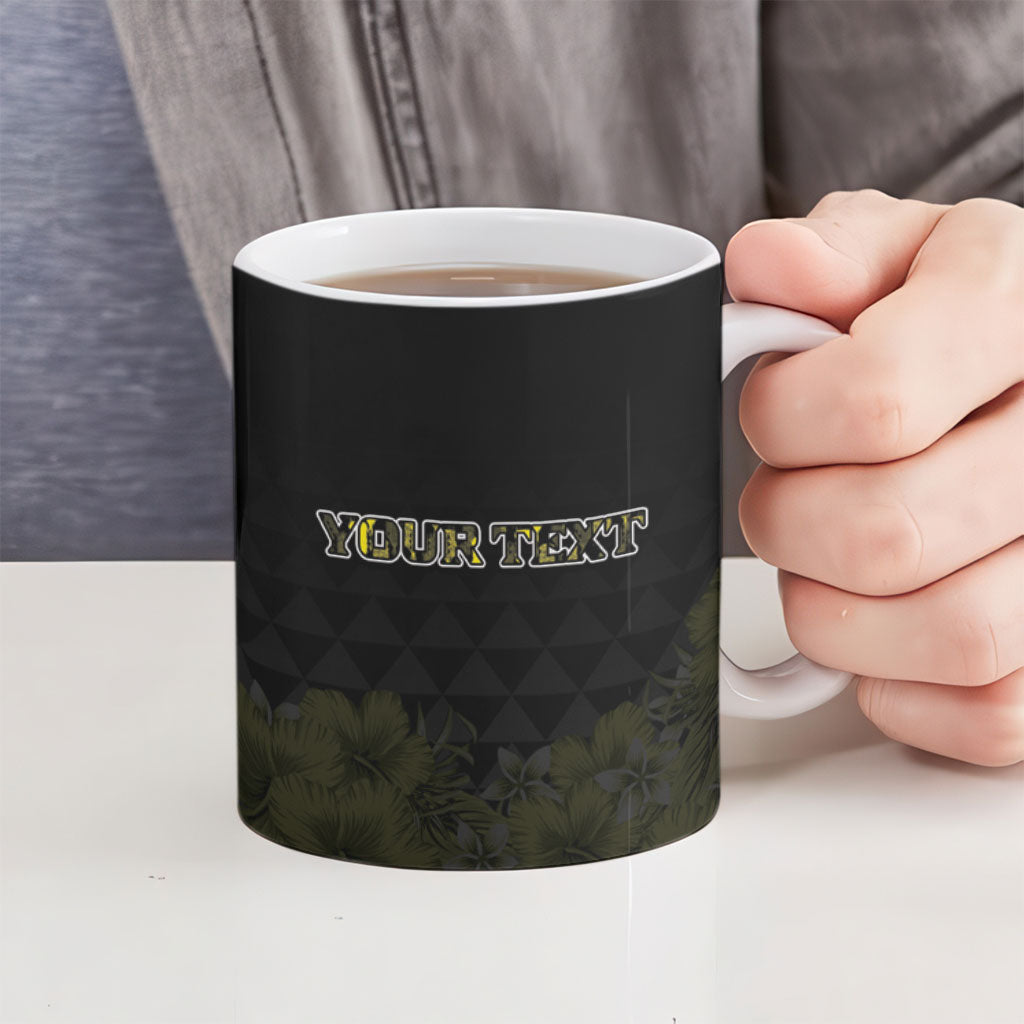 Personalised Aloha Hawaii Kahili Ceramic Mug Kanaka Maoli With Kakau Pattern LT05 - Polynesian Pride