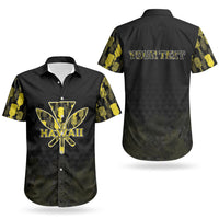 Personalised Aloha Hawaii Kahili Couples Matching Off Shoulder Maxi Dress and Hawaiian Shirt Kanaka Maoli With Kakau Pattern LT05 - Polynesian Pride