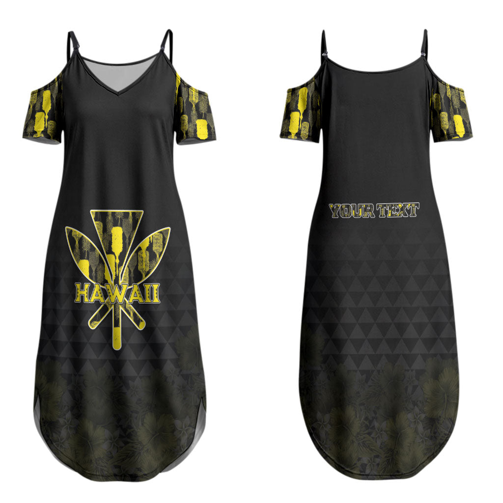 Personalised Aloha Hawaii Kahili Couples Matching Summer Maxi Dress and Hawaiian Shirt Kanaka Maoli With Kakau Pattern LT05 - Polynesian Pride