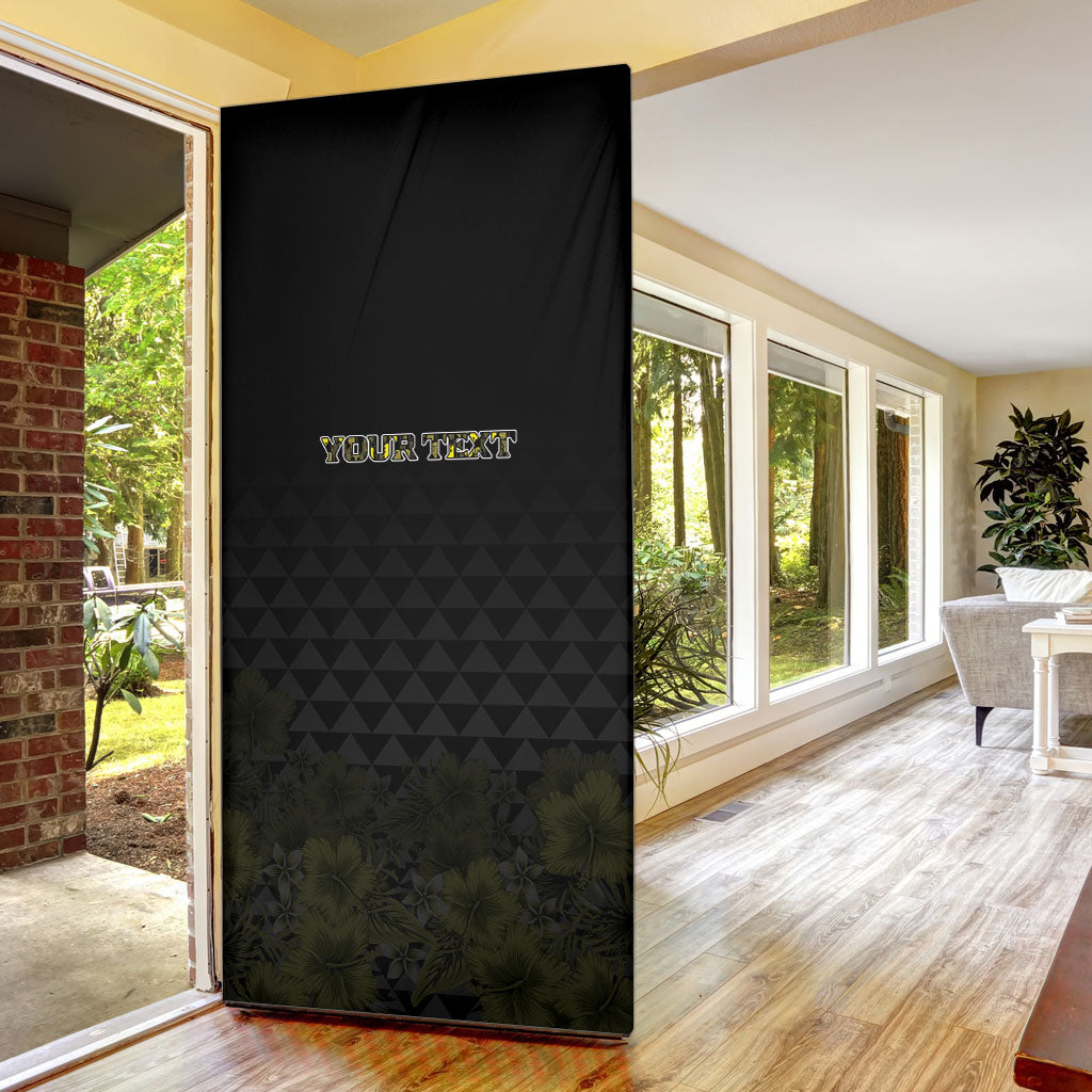 Personalised Aloha Hawaii Kahili Door Cover Kanaka Maoli With Kakau Pattern LT05 - Polynesian Pride