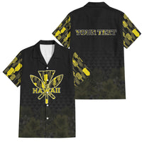 Personalised Aloha Hawaii Kahili Family Matching Mermaid Dress and Hawaiian Shirt Kanaka Maoli With Kakau Pattern LT05 Dad's Shirt - Short Sleeve Black - Polynesian Pride