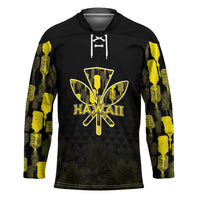 Personalised Aloha Hawaii Kahili Hockey Jersey Kanaka Maoli With Kakau Pattern LT05 Unisex Black - Polynesian Pride