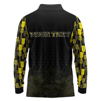Personalised Aloha Hawaii Kahili Long Sleeve Polo Shirt Kanaka Maoli With Kakau Pattern LT05 - Polynesian Pride