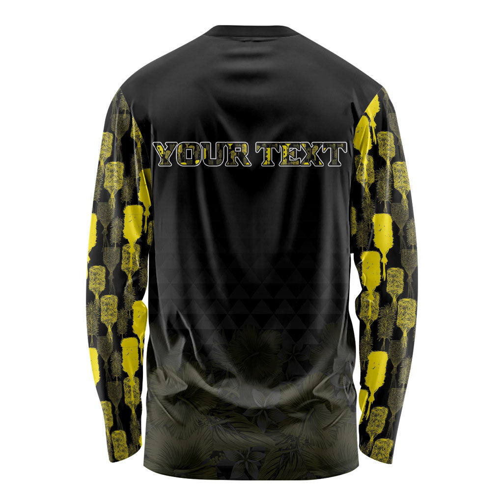 Personalised Aloha Hawaii Kahili Long Sleeve Shirt Kanaka Maoli With Kakau Pattern LT05 - Polynesian Pride