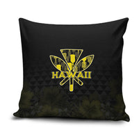 Aloha Hawaii Kahili Pillow Cover Kanaka Maoli With Kakau Pattern LT05 Black - Polynesian Pride